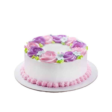 Pink & Purple Rosette Cake – Fresh Cream & Buttercream | Serves 12